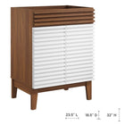 Modway Render 24" Bathroom Vanity - White/Walnut/White-Integrated Countertop