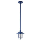 Hudson&Canal Bay 8.25" Wide Lantern Pendant with Glass/Metal Shade - Blue/Clear-Cottage design for your entryway, foyer, or kitchen