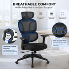 MotionGrey Mellow Ergonomic High Back Office Chair with Adjustable Armrests - Black-9