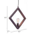 Zuo Rotorura Ceiling Lamp - Rust-Dimensions: 2.0" L x 17.7" W x 17.7" H