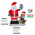 GEMMY Airblown Inflatable Christmas Santa and Puppy Dog with Giftbox Scene - 72"-For indoor and outdoor use