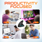 Delton S12 Wireless Rechargeable Ergonomic Computer Mouse - Right Handed - Black-Wide compatibility with PCs, laptops, tablet PCs, macOS, and iOS devices, supporting diverse working environments.