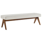 Modway Lyra 63" Fabric Upholstered Bench - Ivory-Woven Heathered Fabric Upholstery