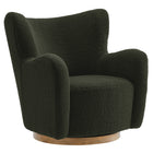 Modway Montrose Wingback Sherpa Swivel Accent Chair - Fern Walnut-Wingback Accent Chair