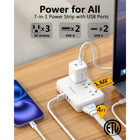 Huntkey Detachable Cord Power Strip with 3 Outlets and 4 USB Ports - White - 2 Pack-The power cord can be completely removed from the unit, allowing for tangle-free packing and significant space savings in your carry-on or backpack.