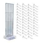 Azar Studio Base Pegboard Floor Stand - 60" x 17" - Clear-Includes a T-strip sign holder that can be attached to the top of the pegboard display