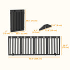 PawHut 80" Extra Wide Freestanding Pet Gate with Support Feet - Black-Cut-out paw pattern on top is cute 