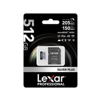 Lexar SILVER PLUS microSDXC Memory Card - 512GB - Silver-205MB/s max read speed expedites transfers and reduces wait times