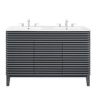 Modway Render 48" Double Sink Bathroom Vanity - Grey/White-Mid-Century Modern Vanity