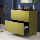 Modway Quantum 36" Bathroom Vanity - Black/Gold-Full-Glide Drawer