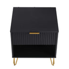 Manhattan Comfort DUMBO 20.07" Modern 1-Drawer Nightstand - Black-30 Day Limited Manufacturer's Warranty