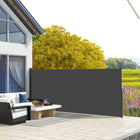 Outsunny Retractable Side Awning - 13' x 6' - Black-Retractable awning: you can pull the roller blind out or take it back smoothly
