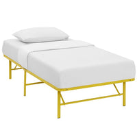 Modway Horizon Stainless Steel Twin Bed Frame - Yellow-Modern Platform Bed Frame