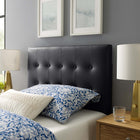 Modway Emily Upholstered Vinyl Twin Headboard - Black-Deep inset buttons