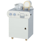 Qaba Kids Wooden Dishwasher Playset with Accessories - Light Blue-Features a sink, faucet and knobs for realistic, imaginative role-play 