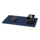 General Supply Goods + Co PU Leather Qi Charging Mouse Pad - Navy-Input Voltage/Current: 5V/2.0A, 9V/1.8A