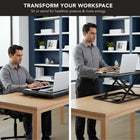 Mount-It! 32" Height Adjustable X-Lift Standing Desk Converter - Black-Transition from sitting to standing quickly with a simple pull of a handle