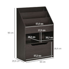 HOMCOM Kids Bookcase with Storage Drawer - Brown-Wheels underneath the drawer for easy movement 
