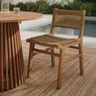 Modway Rowe Outdoor Teak Wood Dining Chair - Natural-Stretcher Support Bar