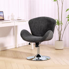 HOMCOM Swivel Desk Chair with Wide Seat - Butterfly Back - Dark Grey-Butterfly-shaped back and curved seat enhance comfort during extended sitting periods