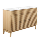 Modway Render 48" Single Sink Bathroom Vanity - Oak/White-Mid-Century Modern Vanity