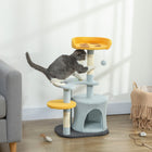 PawHut 31.5" Cat Tree Tower with Plush Perch - Blue-Sisal-wrapped posts encourage healthy scratching and protect furniture 