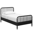 Modway Arlette Twin Size Wood Spindle Bed Frame - Black-Twin Size Bed Frame