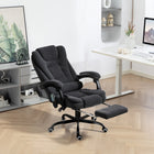Vinsetto 7-Point Vibration Massage Office Chair with Footrest and Swivel Wheels - Black-Adjustable seat height from 18.1" to 22" (46cm to 56cm) to fit your sitting style