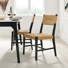 Modway Bodie Wood Dining Chair - Black/Natural-No Assembly Required