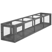 PawHut Wooden Outdoor Cat Tunnel Toy with Multiple Entrances - Lead Grey-Linkable design allows endless options with four entrances to connect the tubes 