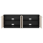 Hudson&Canal Lillian Rectangular TV Stand for TV's up to 75" - Black Grain/Alder White-Accomodates TVs up to 75" for your entertaining space