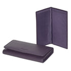 Club Rochelier Ladies Clutch Wallet with Checkbook & Gusset - Plum-1 Zippered pocket