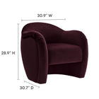 Modway Compose Performance Velvet Accent Chair - Mulberry-Stain-Resistant Upholstery
