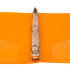 JAM Paper Plastic 0.5" 3-Ring Binder - Orange-Wide front and back binder panels fully cover standard dividers and sheet protectors. Our 3 metal ring binders have 2 buttons for easy opening and closing, and a convenient pocket on the inside flap.