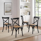 Modway Gear Dining Side Chair - Black - 4 Pack-No Assembly Required