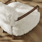 Modway Zinnia Faux Fur Accent Chair - White-Oversized Seat