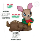 GEMMY Airblown Inflatable Christmas Vintage Reindeer - 35" x 35"-For indoor and outdoor use