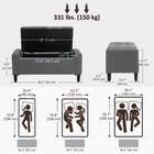 HOMCOM - Banc ottoman rectangulaire en lin capitonné avec dessus rabattable - gris-C'est un excellent élément de décoration et d'organisation avec un espace de rangement généreux pour vos effets personnels et objets divers 