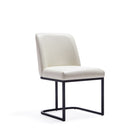 Manhattan Comfort Serena 23.62" Modern Faux Leather Upholstered Dining Chair - Cream - Set of 2-Weight Capacity: 300 lb. Seat Height: 18.7"