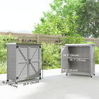 Outsunny Garden Storage Cabinet with Metal Tabletop & Shelf - Grey-Inner shelf organizes garden tools and pot plants
