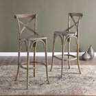 Modway Gear Bar Stool - Grey-Non-Marking Foot Caps