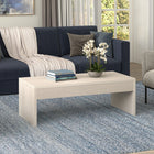 Hudson&Canal Lawrence 48"W Rectangular Coffee Table - Alder White-Finished in wood-look alder white