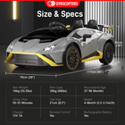 Gyrocopters Lamborghini Licensed Ride on Car for Kids - 12V Dual Motor - Car with Music, Remote Control - Grey-9