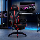 Vinsetto Mesh Task Recliner Office Chair with Lumbar Support - Red-Mesh fabric and the linen-feel fabric is breathable and comfortable