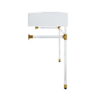 Modway Redeem 32" Acrylic Wall-Mount Bathroom Vanity - Clear/White-Single Faucet Hole