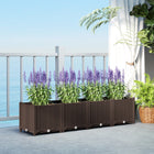 Outsunny Plastic Raised Garden Bed - 63" x 15.7" x 14.6" - Brown-Lightweight plastic material ensures easy relocation and handling
