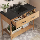 Modway Zaire 36" Bathroom Vanity - Natural/Black-Tapered Legs