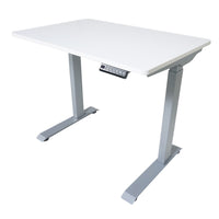 Victor Height Adjustable Compact Full Electric Standing Desk - 3' Wide - White-Compact 36” wide x 23.6” deep work surface fits monitor(s), keyboard, mouse, laptop, PC, phone, and papers all on one level while still saving space