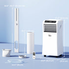 HOMCOM 8000 BTU Portable Air Conditioner with 4 Modes - White-4 wheels for smooth mobility 