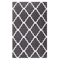Modway Marja Moroccan Trellis Area Rug - 5 ft W x 8 ft L - Charcoal/Ivory-Moroccan Trellis Area Rug